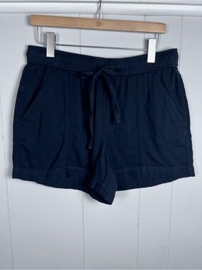 NWT Cotton Gauze Black Drawstring Breathable Shorts size Medium